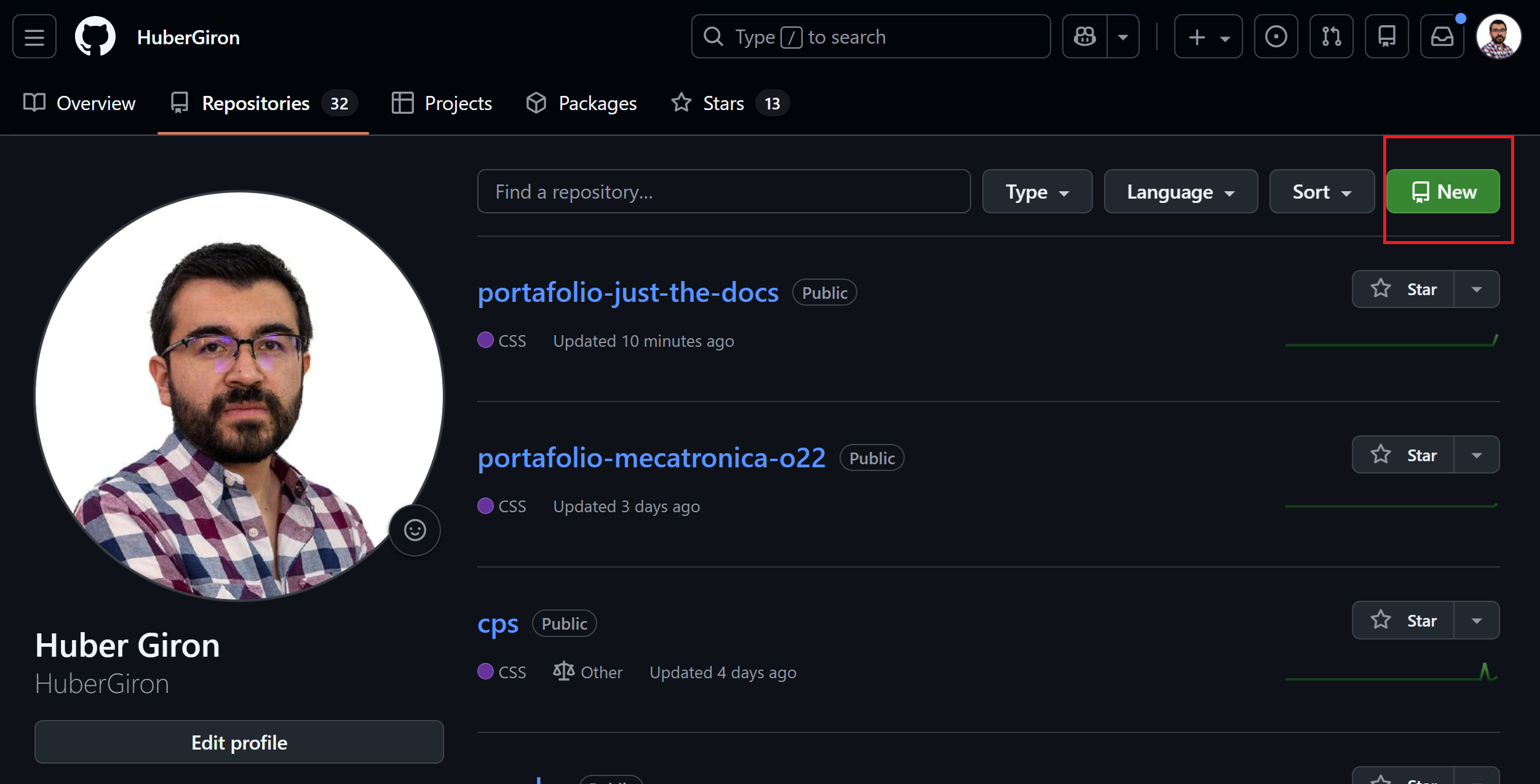 Figura 4 — New repo